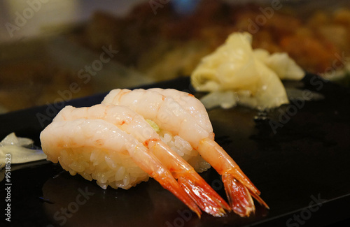 Sweet shrimp nigiri sushi