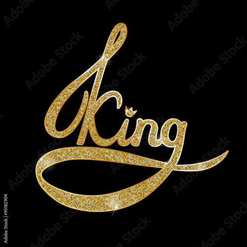 Vector illustration of gold king text
