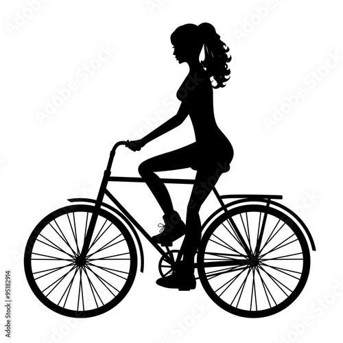 Girl is riding bike   © ferdiperdozniy
