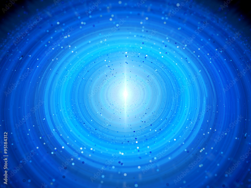 Blue glowing solar system with particles in early stage Blue glowing solar system with particles in early stage