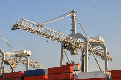 Wallpaper Mural sea cargo port large cranes Torontodigital.ca