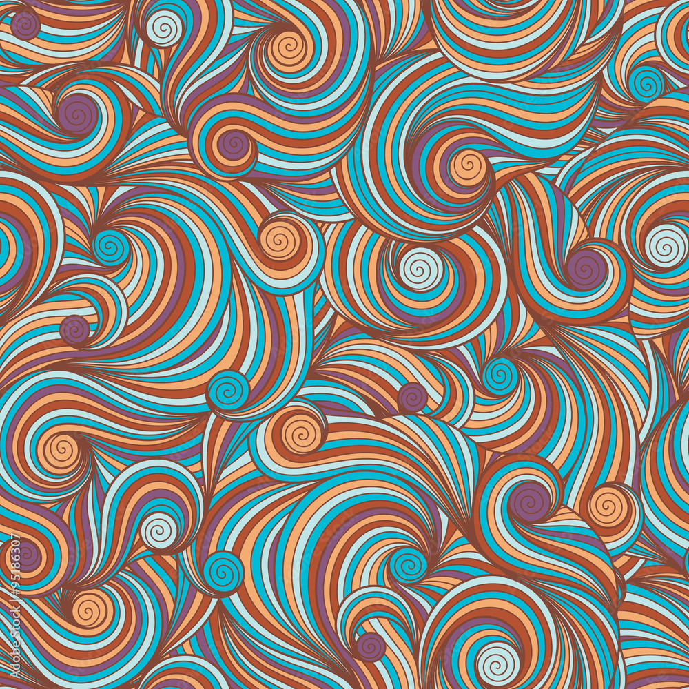 Doodle seamless background. Hand drawn