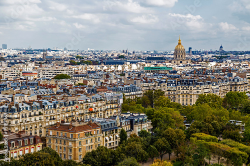 Aerial view, from Eiffel tower, with Dome des Invalides