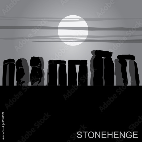 English Landmark StoneHenge Silhouette