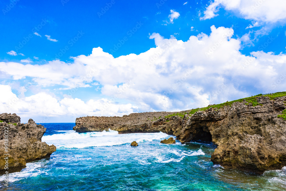 Obraz premium Sea, coast, seascape. Okinawa, Japan.