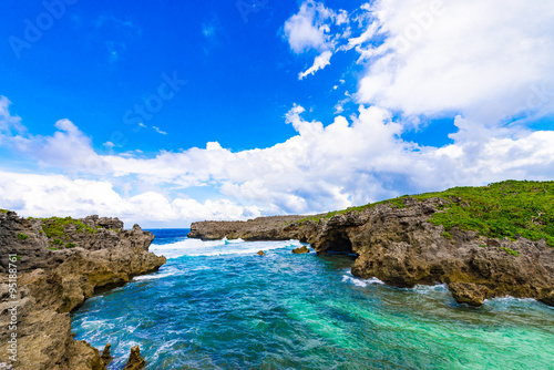 Sea, coast, seascape. Okinawa, Japan.