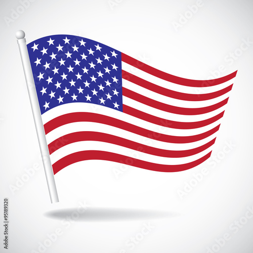 Waving flag of United States America.