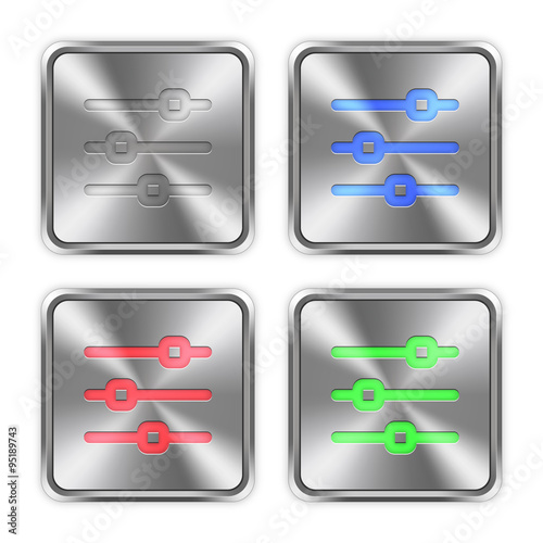 Color horizontal adjustment steel buttons