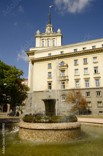 Sofia, Bulgaria - fountain in front of the forme comunist party building named "The Largo"