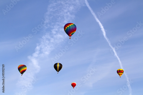 Five Hot Air Balloons