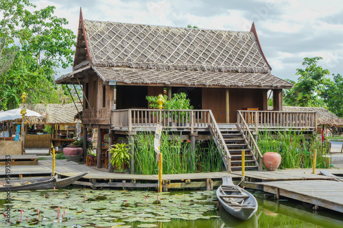 Thai style traditional wooden house
