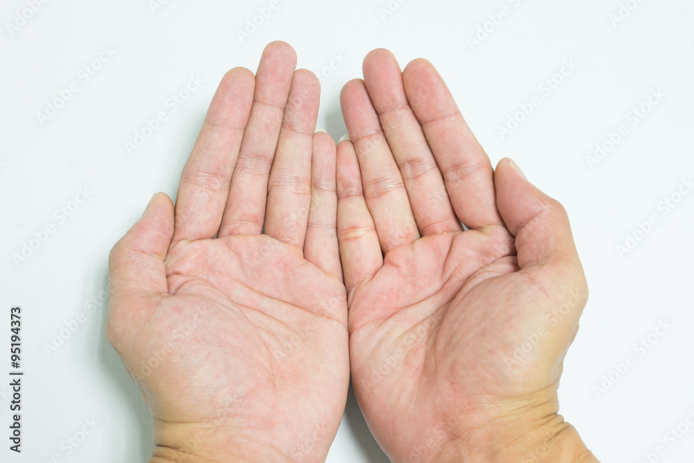 Isolated opened hands