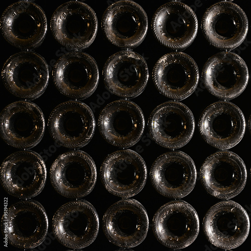 Stack of wine bottles