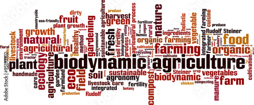 Biodynamic agriculture word cloud concept. Vector illustration