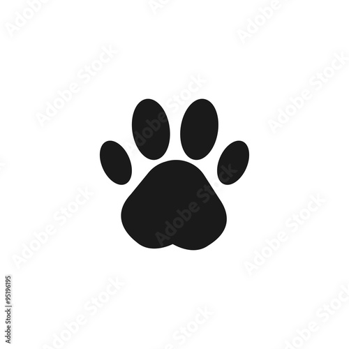 Paw Print. Flat design style.