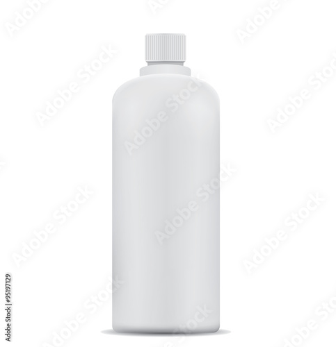 Blank shampoo bottles isolated on white background