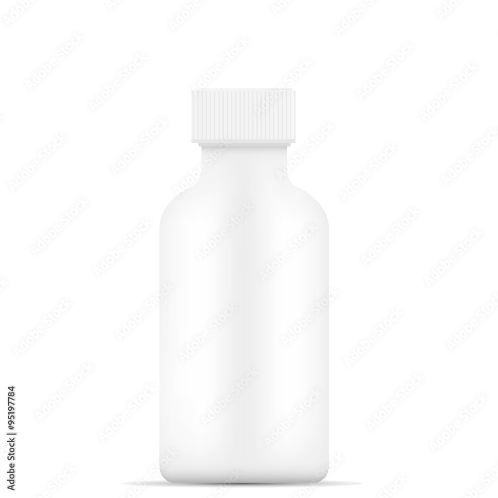 White medical container on white background White medical container on white background