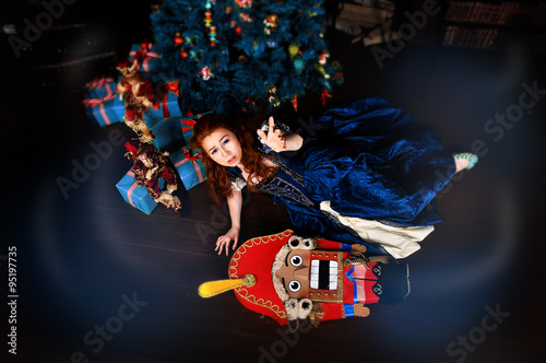 Beauty fashion woman with nutcracker