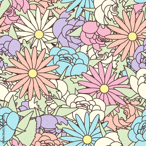 Abstract Elegance Seamless pattern with floral background