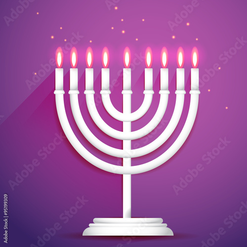 Hanukkah vector 3d candles, traditional religious holiday