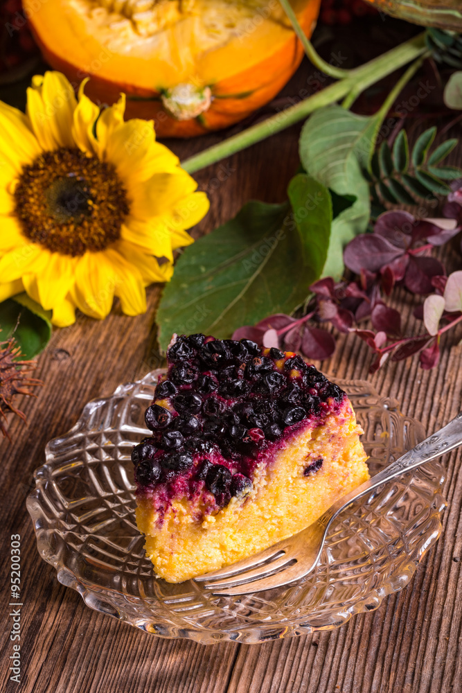 Autumn pumpkin cheesecake with cranberries Autumn pumpkin cheesecake with cranberries
