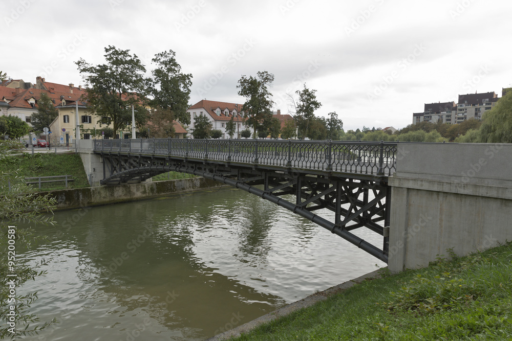 Hradeckega bridge in Ljubljana, Slovenia
