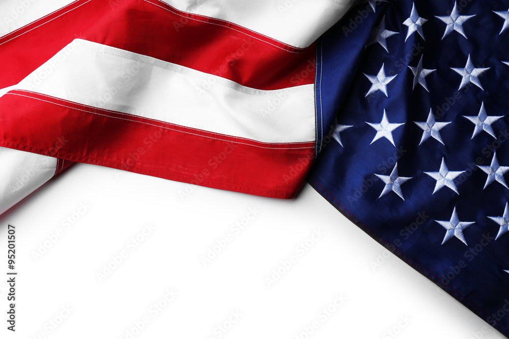 Fototapeta premium Part of American National Flag isolated on white