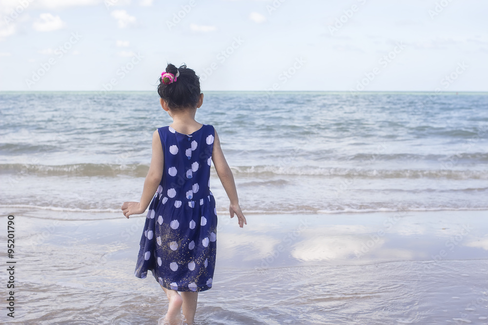 a beautiful girl and beautiful sea