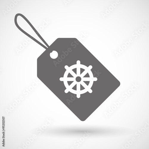 Label icon with a dharma chakra sign