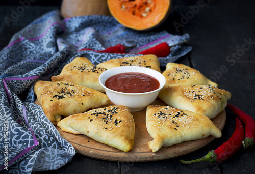 Samosa with pumpkin - traditional oriental pastries