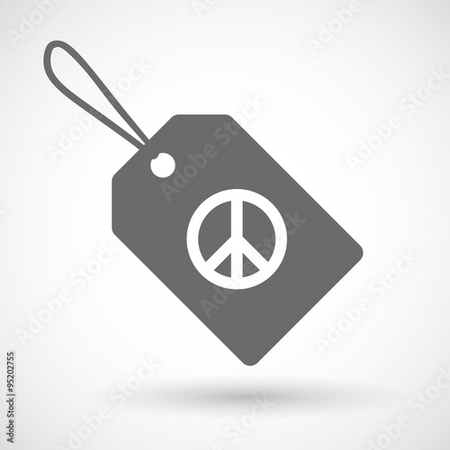 Label icon with a peace sign