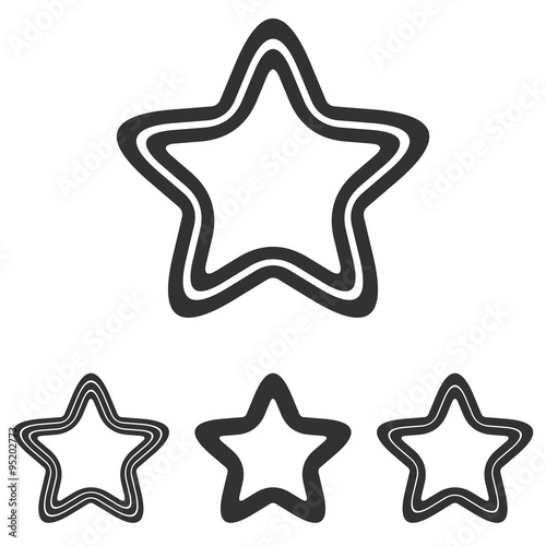 Black line pentagram logo design set