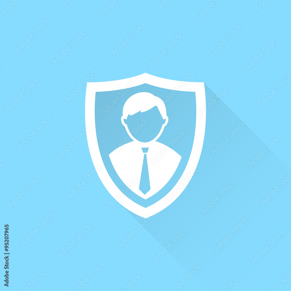 Shield protection vector icon. Security agency symbol. Shield icon with an avatar. Shield protection vector icon. Security agency symbol. Shield icon with an avatar.