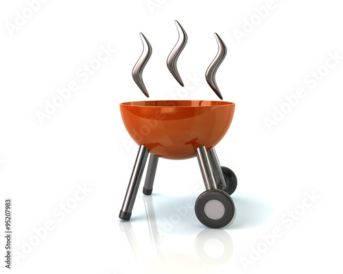Illustration of orange barbecue, grill