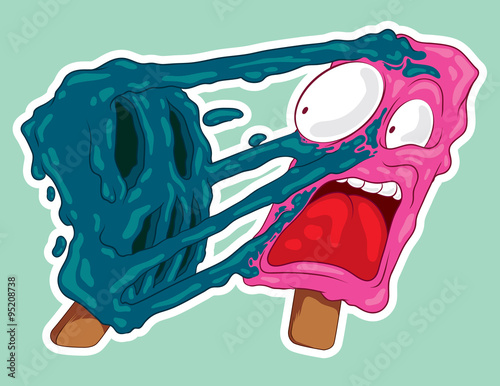 Funy zombie sticker vector concept