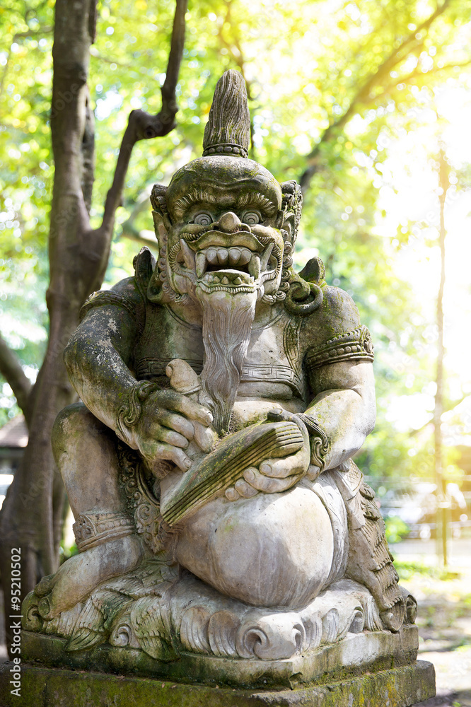 Stutue in Sacred Monkey Forest, Ubud, Bali, Indonesia