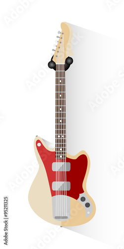 Electric guitar - Rock / Pop / Jazz / Alternative. Music equipment. Flat style vector illustration.