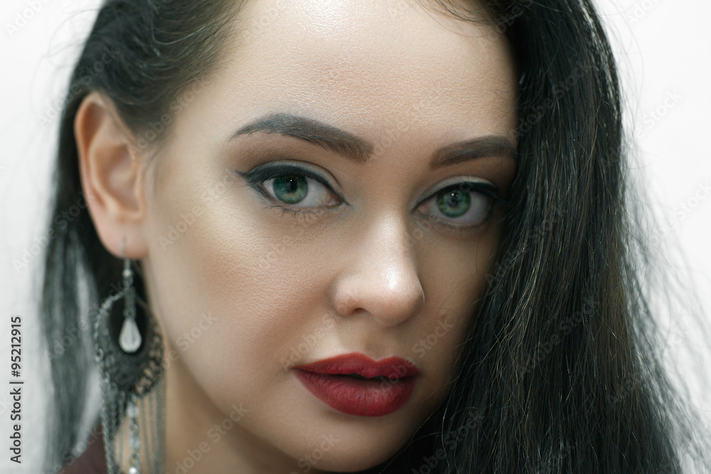 Fototapeta premium girl with red lips