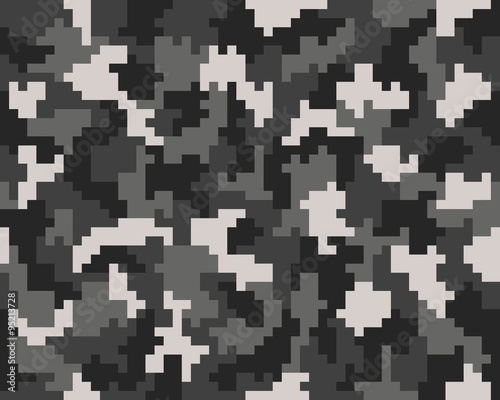 Seamless pattern of digital gray camouflage, vector