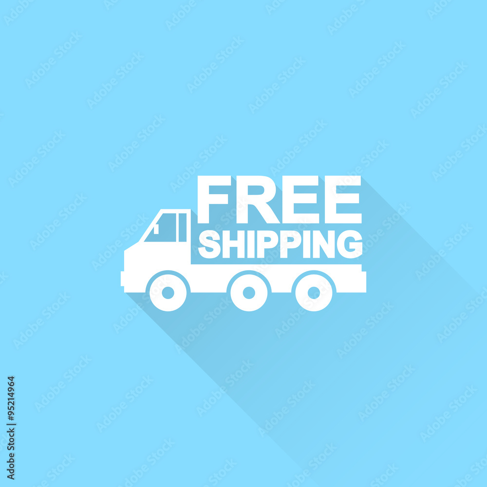 Truck vector icon. Free shipping icon.