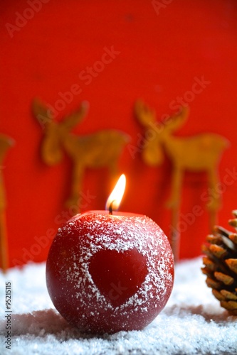 Adventskerze mit Herz