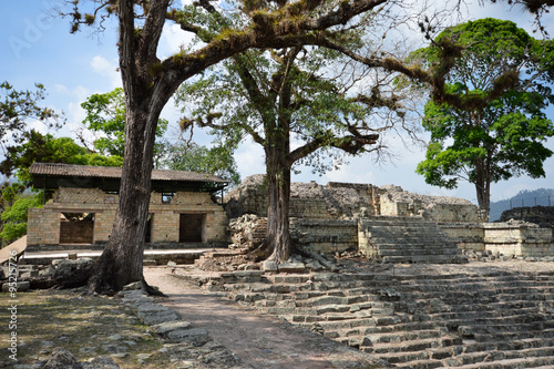 Structures of Eastern court at Copan archaeological site of Maya civilization in Honduras © travelphotos