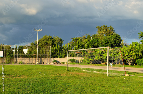 Soccer field in urban school