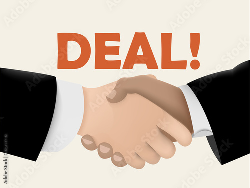 beautiful design of business deals by shaking hands