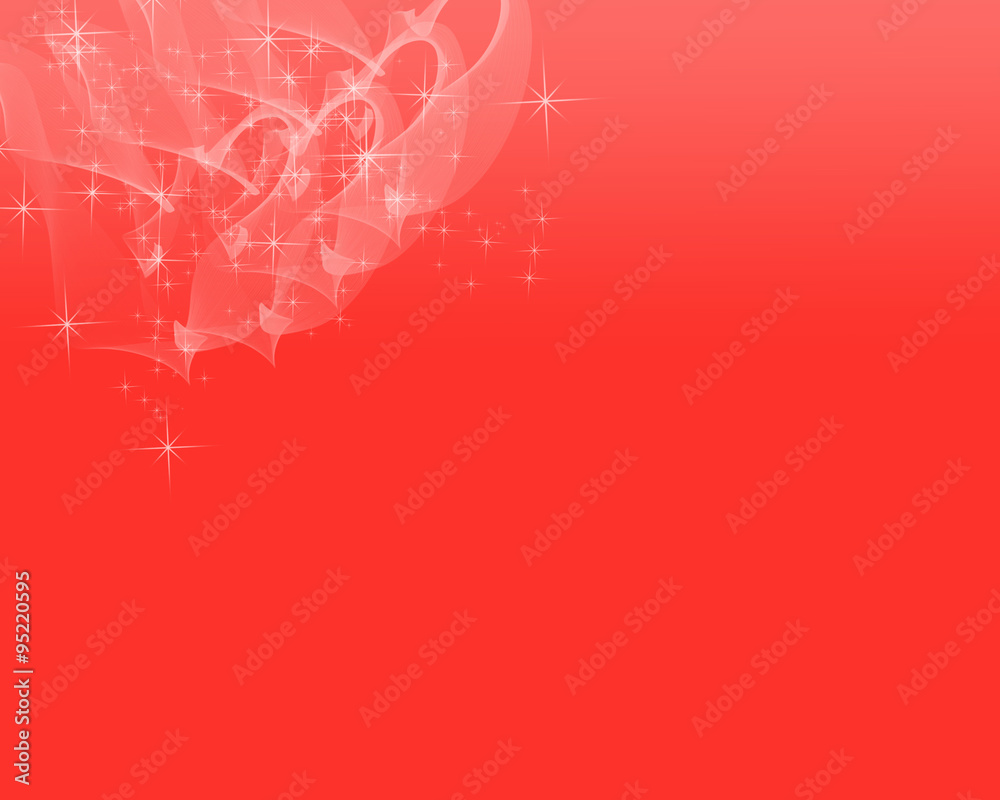 Shimmering sparkles on red background for your message