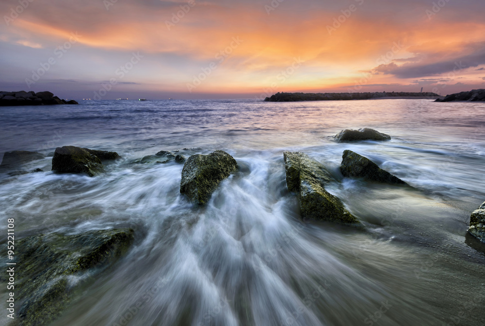 beautiful beach at sunset Thailand. beautiful beach at sunset Thailand.