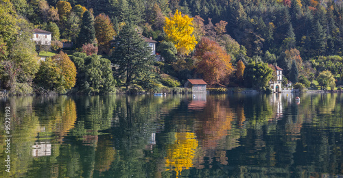 Reflections on the Lake Orta  Italy 