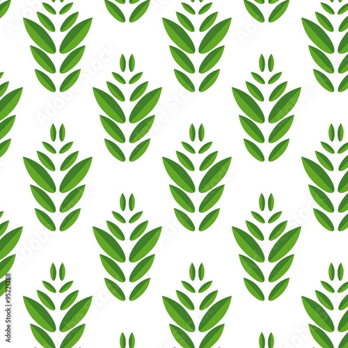 simple seamless pattern of green leaves