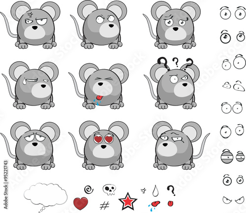 cute mouse cartoon expression background in vector format