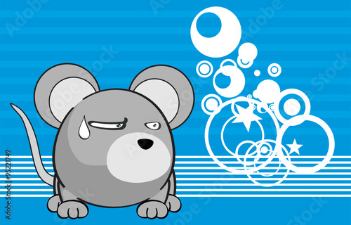 cute mouse cartoon expression background in vector format